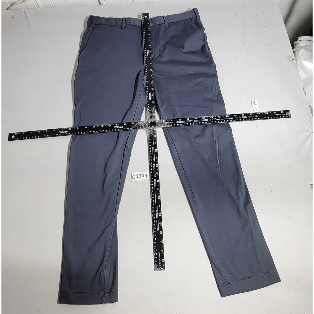 Banana Republic Slim Fit Tech Pants Mens 33x32 Slate Blue Stretch Chino
